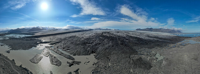 Melting glaciers and shimmering icebergs in a pristine Icelandic natural reserve