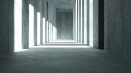 A minimalist corridor with light streaming through.