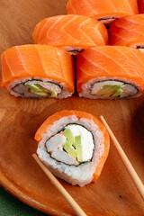 traditional Japanese sushi rolls on a plate