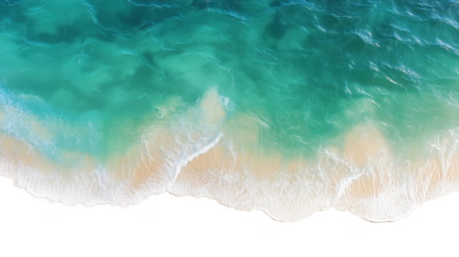 Transparent PNG Ocean Scene with Clear Turquoise Water and Sandy Beach | Stock Photo of Calm Tropical Coastal Shore