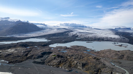 Melting glaciers and shimmering icebergs in a pristine Icelandic natural reserve