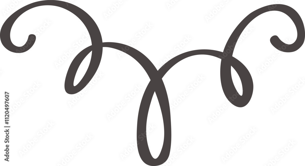 Aufkleber hand drawn swirls creating an elegant and decorative element, infusing designs with sophistication a