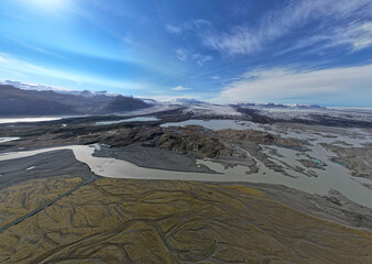 Melting glaciers and shimmering icebergs in a pristine Icelandic natural reserve