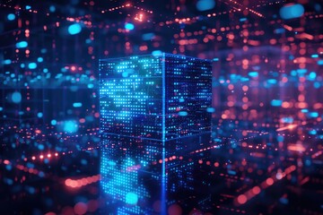 Fototapeta premium abstract 3d rendering of a flying cube