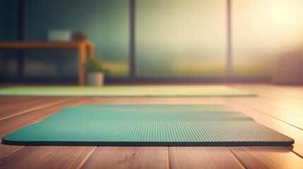 A photo of an empty yoga mat in a tranquil studio spa