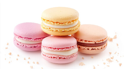 Fototapeta premium Colorful french macarons selection: close up of assorted delicious pastries