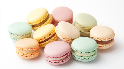 Fototapeta premium Assortment of colorful french macarons for dessert inspiration