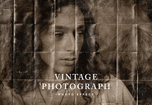 Vintage Photograph Image Effect Mockup