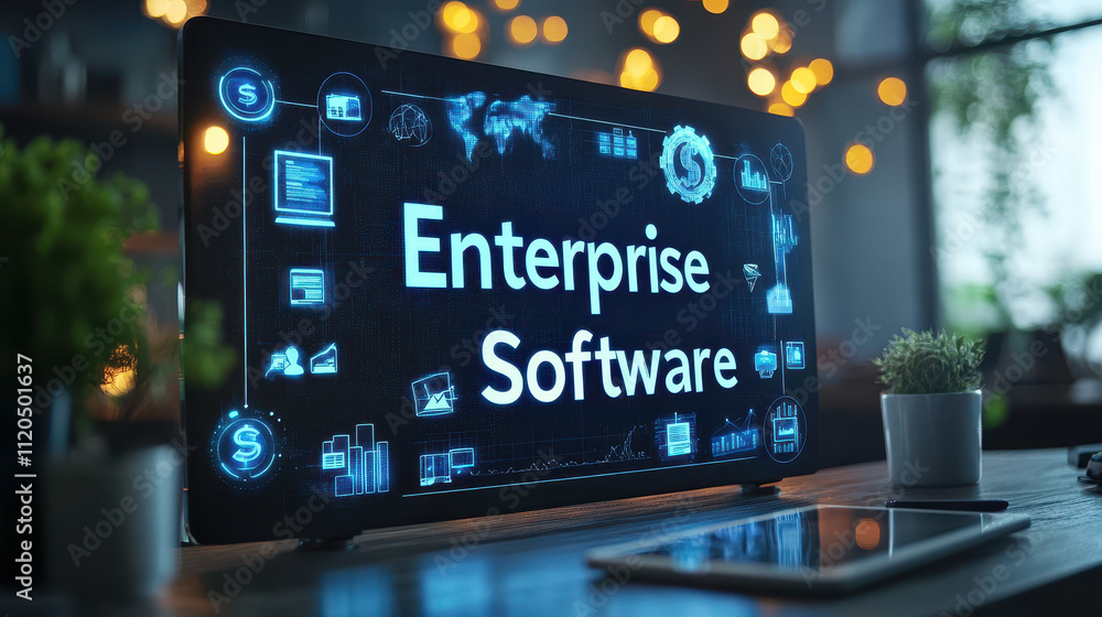 Poster enterprise software solutions for centralized teamwork and communication