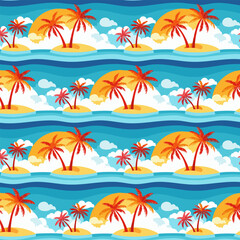 Obraz premium Vacation Vibes Pattern Vector 