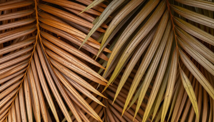 Close-up of tropical leaves in deep mocha mousse tones, offering a vibrant and nature-inspired visual aesthetic.