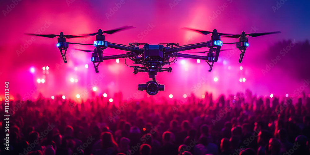 Poster innovative drone light show elevating event experiences with dynamic visual displays