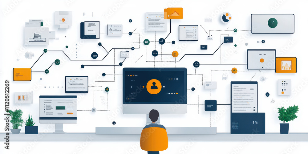 Poster ai-powered automated workflow tools streamlining business processes for enhanced efficiency