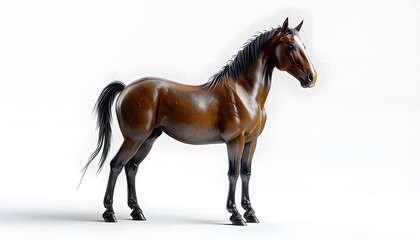 Fototapeta premium Horse on White Background 