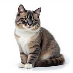 Playful Kitten Leap - Cute Cat Photo, White Background