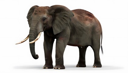 Obraz premium African Forest Elephant on White Background