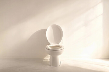 Modern toilet in a bright minimalist bathroom setting