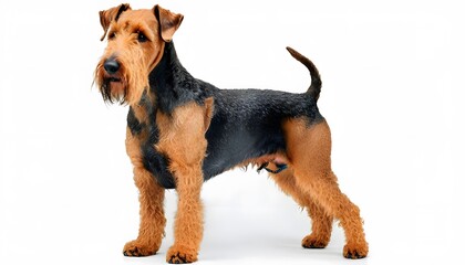 Airedale Terrier on a White Background