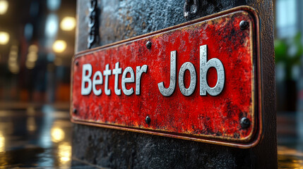 Better Job Name Tag Sticker for Career Search and Employment Opportunities