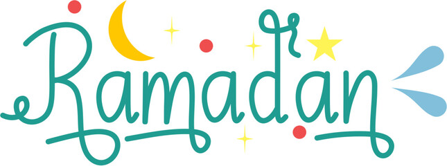 Hand Lettering Vector Of Ramadan