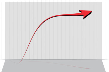 graph showing rise in profits or earnings / vector illustration