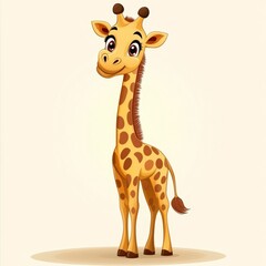 Fototapeta premium Cute cartoon giraffe illustration. (1)
