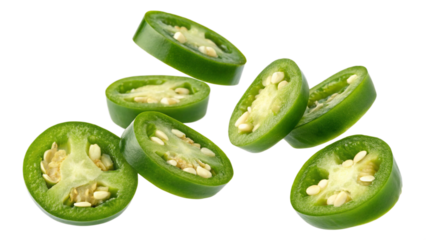 Jalapeno slice isolated on white. 