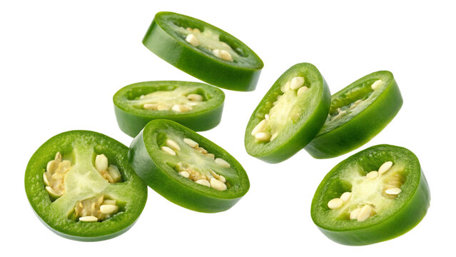 Jalapeno slice isolated on white. 