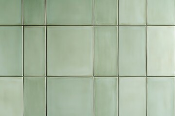 Green ceramic tiles in seamless arrangement with subtle texture