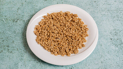 Roasted minced meat on plate