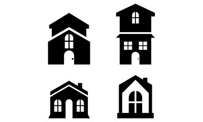 black home property vector set template