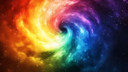 Fototapeta premium Vibrant rainbow spiral galaxy.