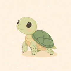 Adorable cartoon sea turtle illustration.