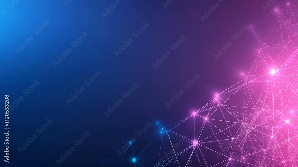 Aufkleber digital illustration showcases vibrant neuron cells linked by glowing synapses
