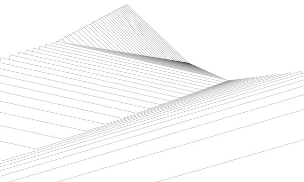 Architectural 3d illustration of a building. Vector drawing