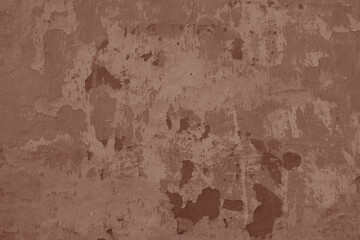Mocha Mousse toned colour grunge decorative wall background. Art rough stylized texture banner trendy color 2025. Grunge brown color texture