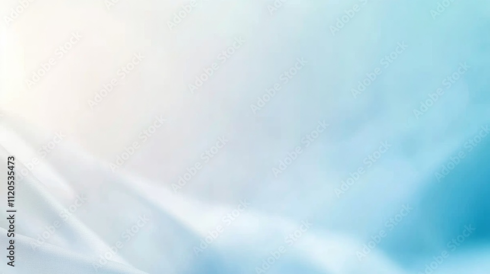 Poster a single fold of white fabric displays a soft, inviting texture, set against a calming pastel backdr