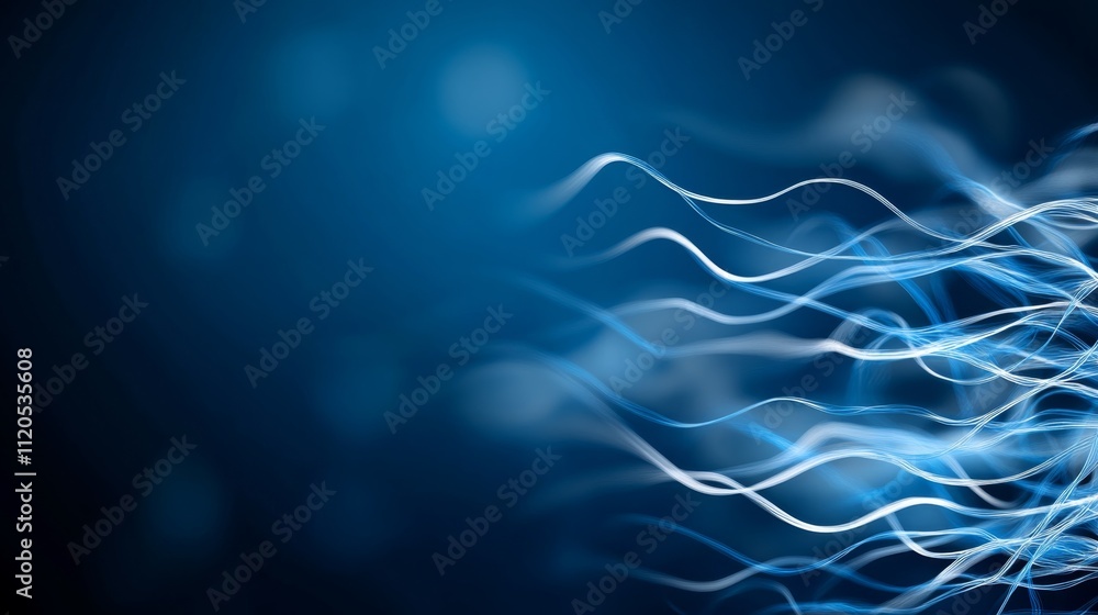 Aufkleber curling dry ice mist forms elegant tendrils against a deep navy blue background, evoking a mysteriou