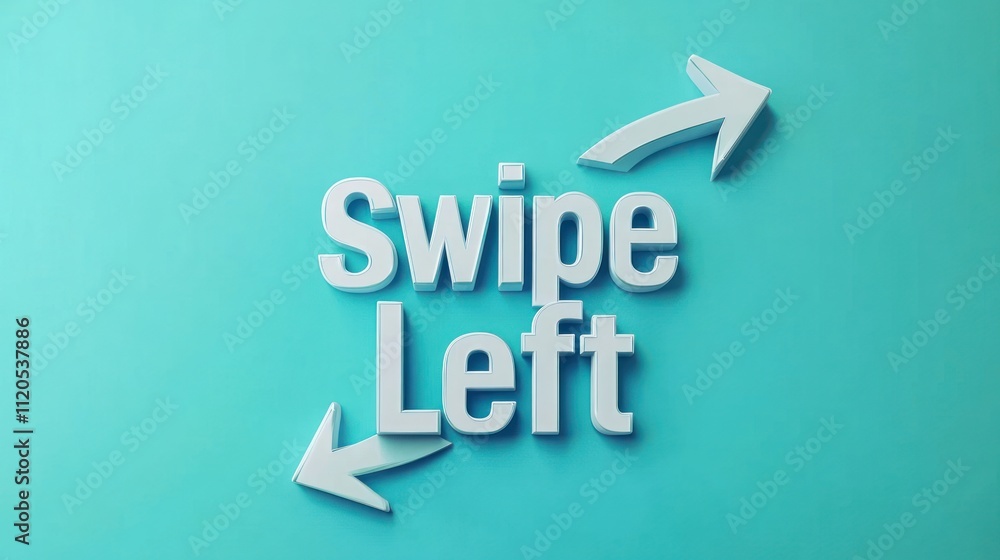 Aufkleber Swipe Left Instruction Arrows Displayed