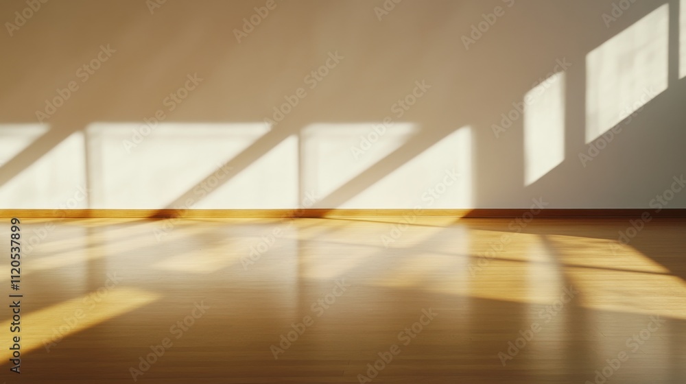 Leinwandbilder natural light streams through a window, casting long shadows across a polished wooden floor, creatin