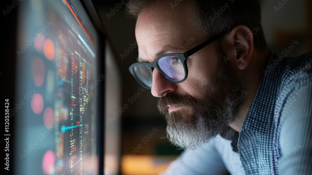 Poster In a modern workspace, an automotive engineer interacts with a holographic interface, designing an electric car while analyzing dynamic AI data visualizations
