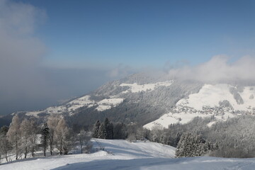 A winter landscape near Montreux, Switzerland
