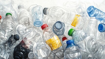 Used plastic bottles on white