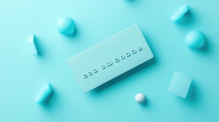 Abstract Pastel Blue Credit Card Minimalist Design