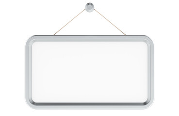 Blank Door Hanging Sign, front view. 3D rendering isolated on transparent background