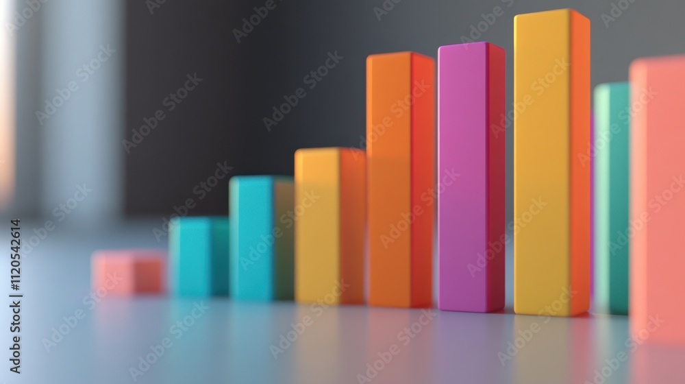Aufkleber colorful blocks forming an ascending bar graph
