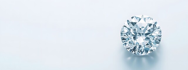 Naklejka premium A photograph of a single diamond on a white background