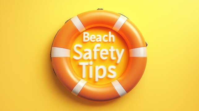 Orange Life Preserver Displays Beach Safety Tips