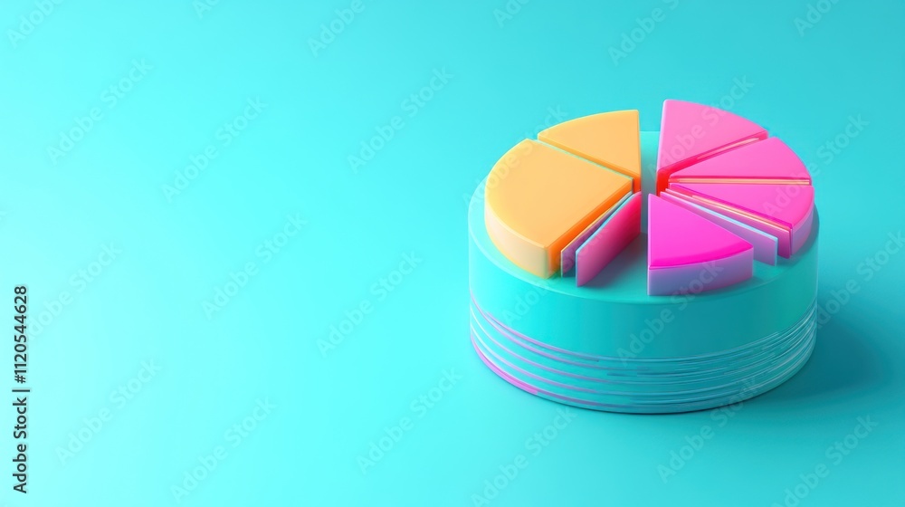 Poster Colorful Three Dimensional Pie Chart Data Visualization