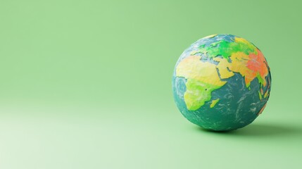 A Colorful Stylized Globe Sits On A Green Background